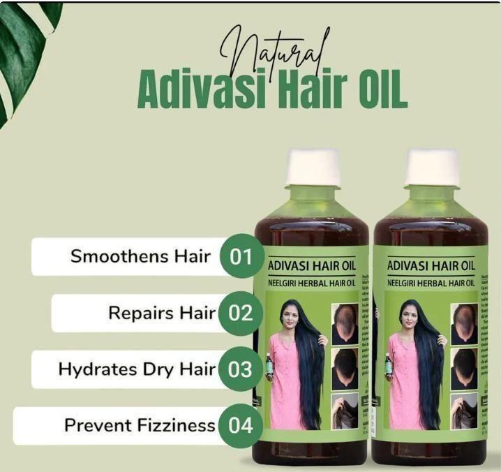 🍃Original Adivasi Herbal Hair Oil 💥Buy 1 Get 1 Free💥@50% Off Today Only🤩