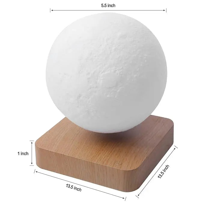 Levitating Moon Lamp: Floating 3D Moon Night Light with Wooden Base