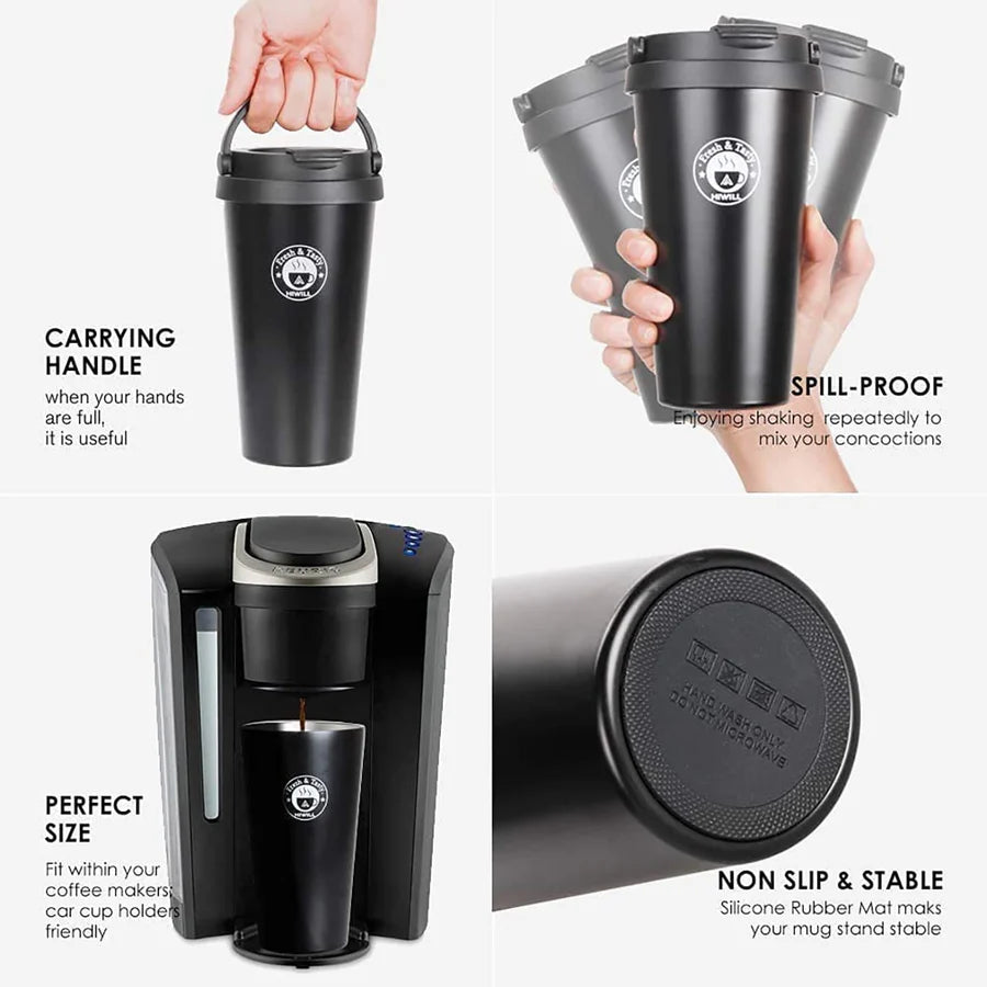Stainless Steel Tea Coffee Flask Thermos Mug Tumbler - Double Wall Vacuum Insulated