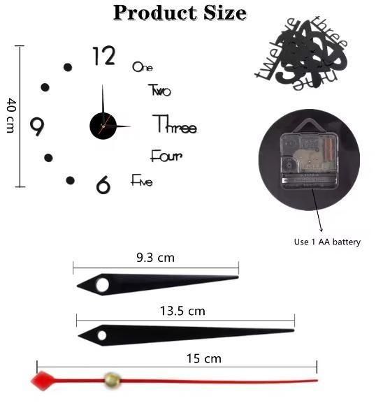 3d Wall Clock Sticker