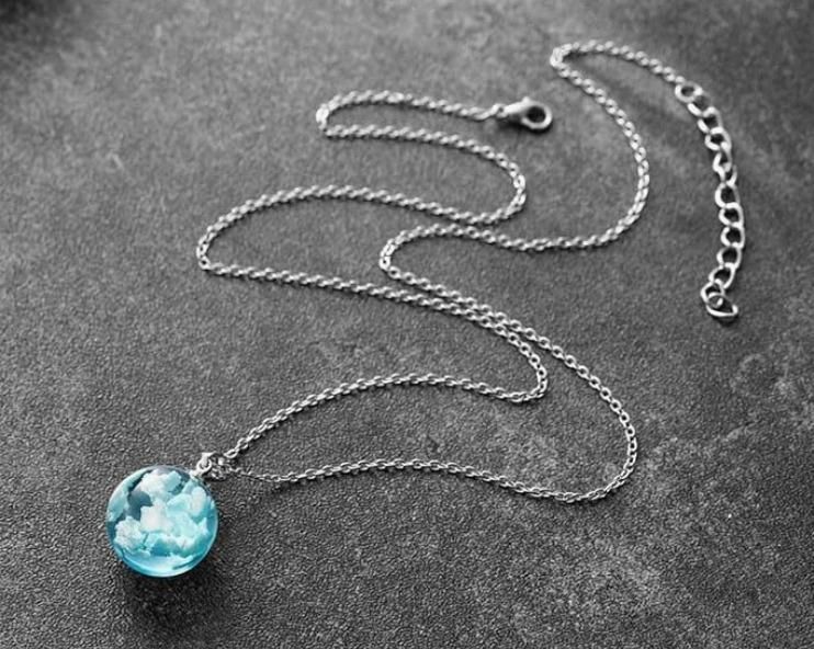 Night Glowing Moon t pendant silver chain Rhodium Stainless Steel Pendant (Pink)