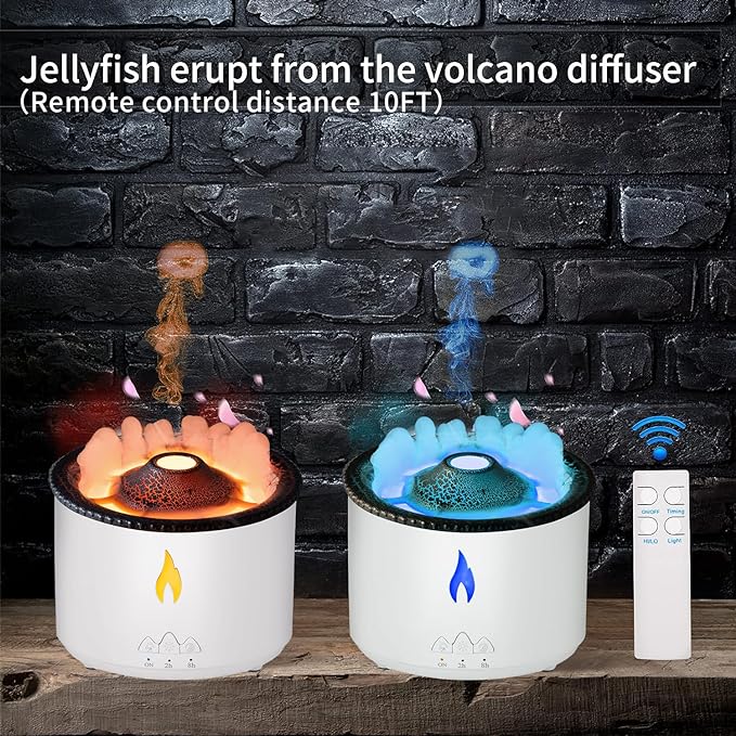 Aromatherapy Essential Oil Diffuser 360ML - Flame and Volcano Modes, with 10ML Hotel Collection Essential Oil