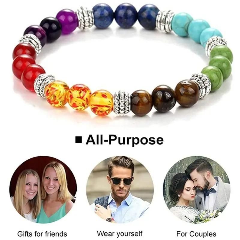 7 Chakra Stones Bracelet Unisex| Buy Combo Pack of 2 |