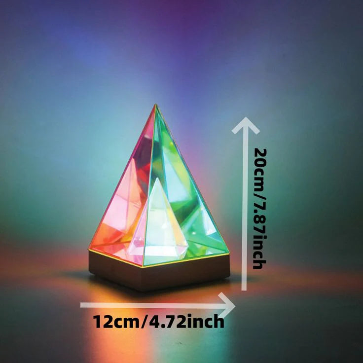 Colorful Pyramid 3D Art LED Night Lamp - USB Powered Decorative Light