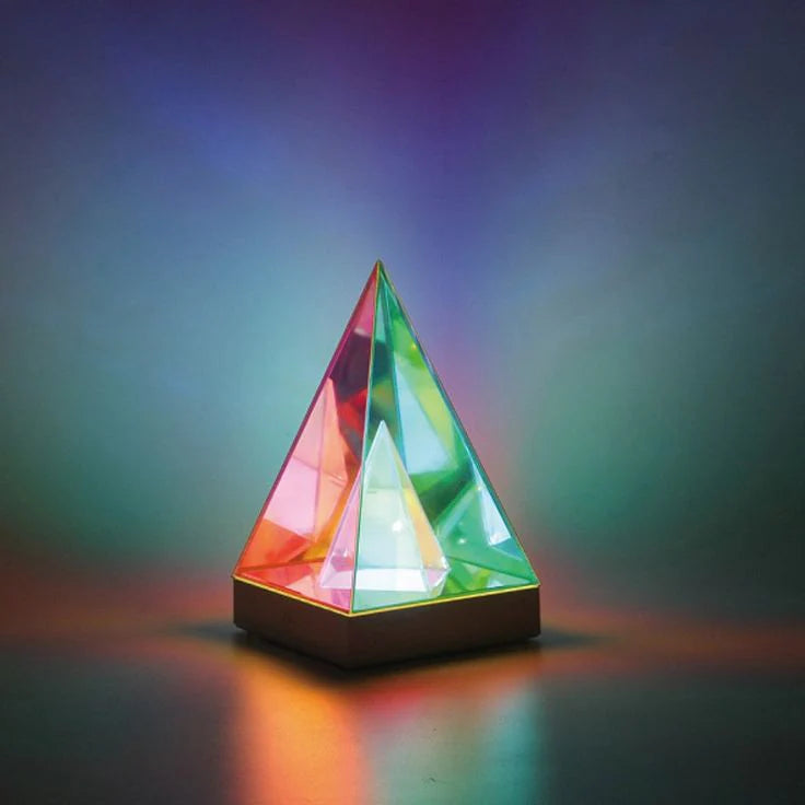 Colorful Pyramid 3D Art LED Night Lamp - USB Powered Decorative Light