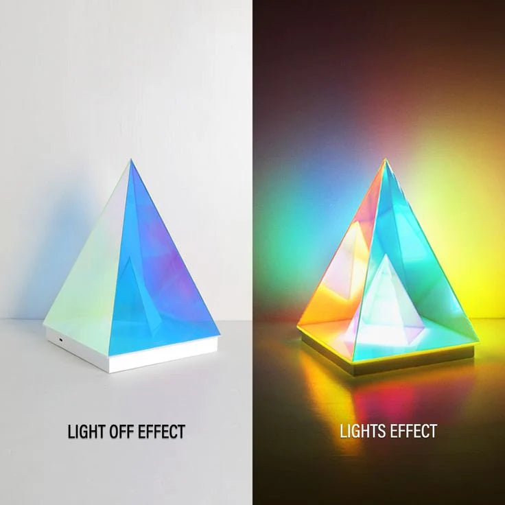 Colorful Pyramid 3D Art LED Night Lamp - USB Powered Decorative Light