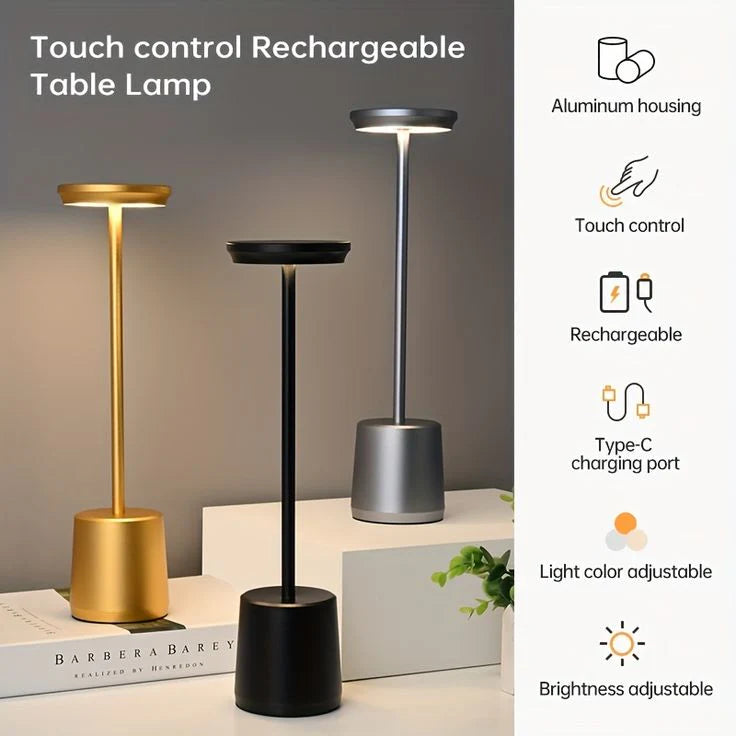 Chic Wireless LED Table Lamp with Touch Dimming