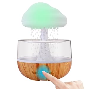 decor baazar Cloud Rain Drop Humidifier Diffuser with Essential Oil - White