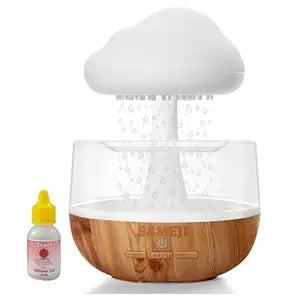 decor baazar Cloud Rain Drop Humidifier Diffuser with Essential Oil - White