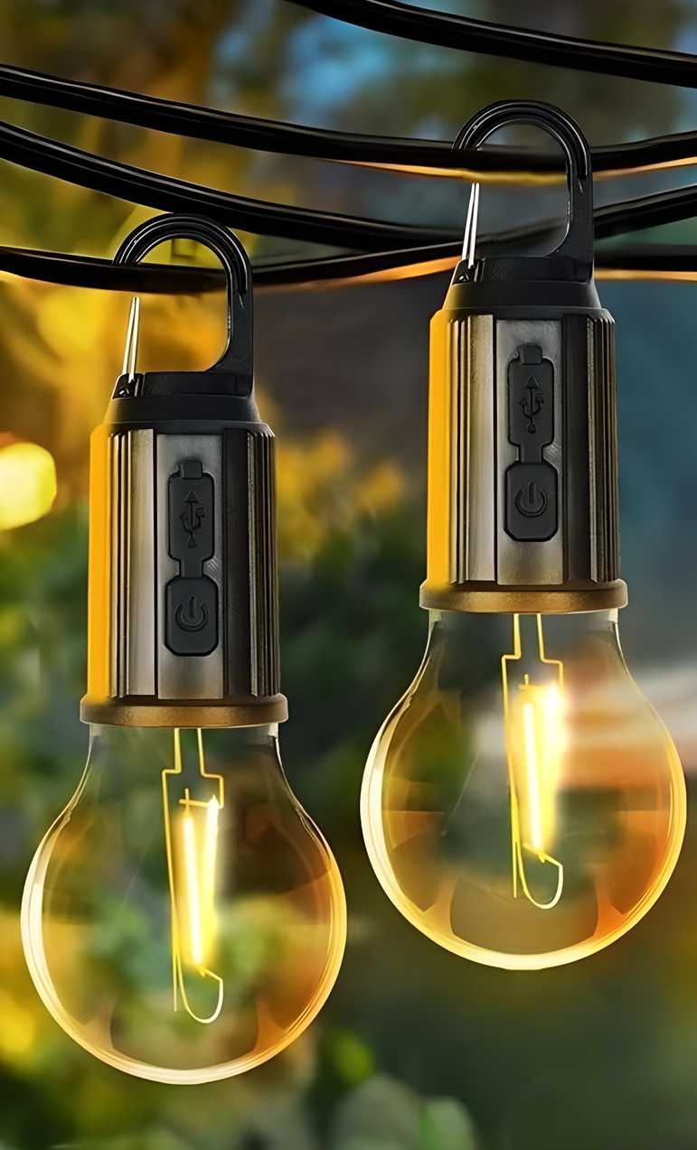 Decorative Hanging Bulb with 3 Modes Tent Lamp for Camping combo  Pack of 2