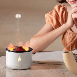 Aromatherapy Essential Oil Diffuser 360ML - Flame and Volcano Modes, with 10ML Hotel Collection Essential Oil