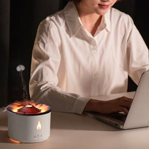 Aromatherapy Essential Oil Diffuser 360ML - Flame and Volcano Modes, with 10ML Hotel Collection Essential Oil