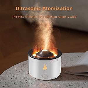 Aromatherapy Essential Oil Diffuser 360ML - Flame and Volcano Modes, with 10ML Hotel Collection Essential Oil